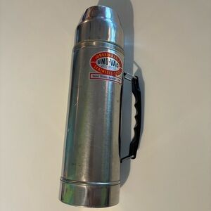 Vintage UNO-VAC Thermos Stainless Steel 1970's Vacuum Bottle 1 QT